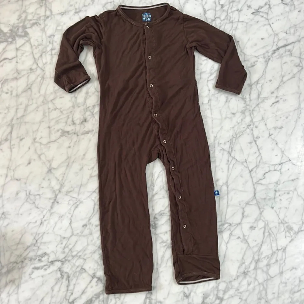Kickee Pants Pajamas Snap Size 4T Brown